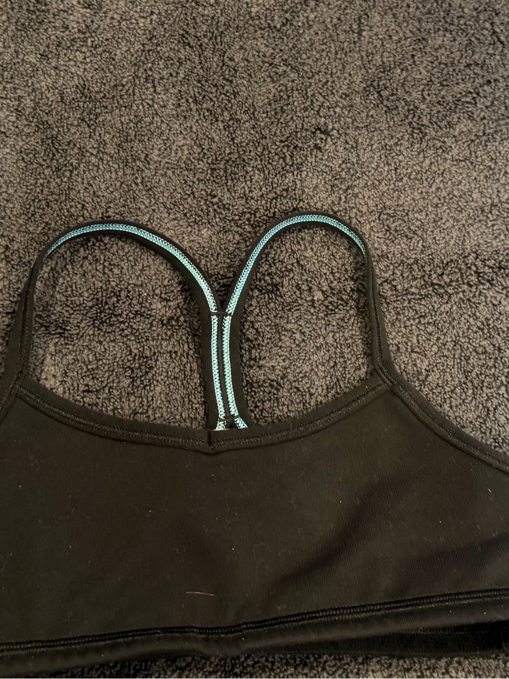 Ivivva Size 10 Black Sports Bra with Teal Trim Inside -$30